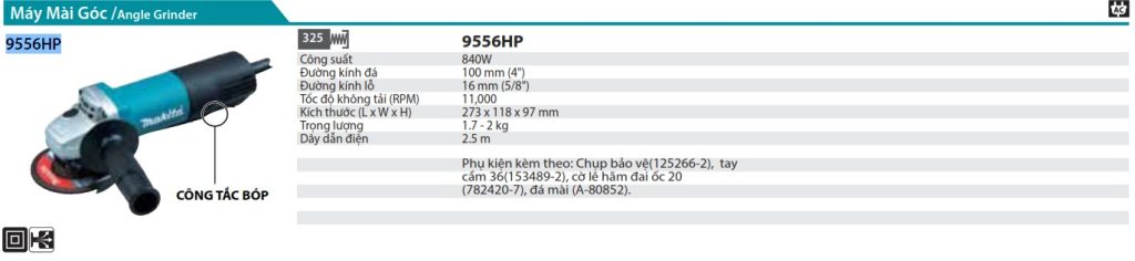 “Mãnh Hổ” 840W, Vòng Quay 11.000 v/p, Mài Cắt Gọn Gàng Mọi Vật Liệu Máy Mài Góc 9556HP