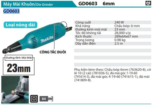 GD0603  Máy Mài Khuôn(6mm)