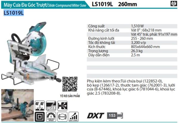 LS1019L  Máy Cưa Đa Góc Trượt(260mm)
