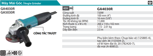 GA4030R  Máy Mài Góc(100mm/720w/công Tắc Trượt)