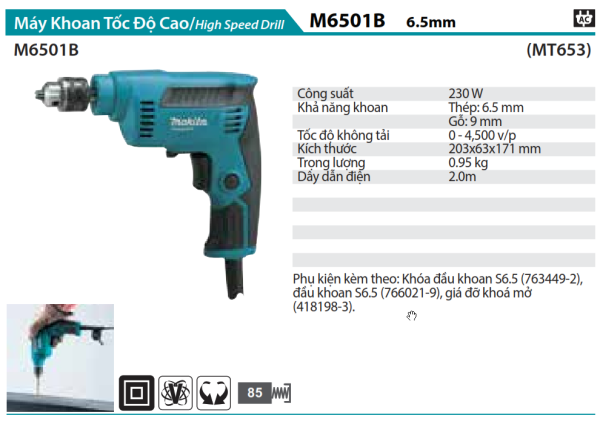 M6501B  Máy Khoan Tốc Độ Cao(6.5mm)