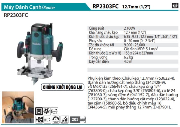 RP2303FC  Máy Phay(12,7mm/1/2'')